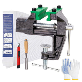 BEUTFQL Golf Grip Kit in action with no-drill table vise for easy regripping.