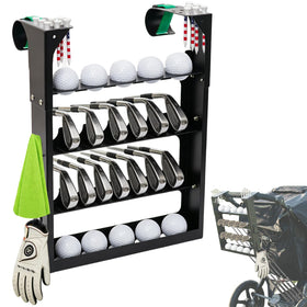 BEUTFQL Golf Stroller Attachment mounted on the handlebar for convenient family outings on the course.