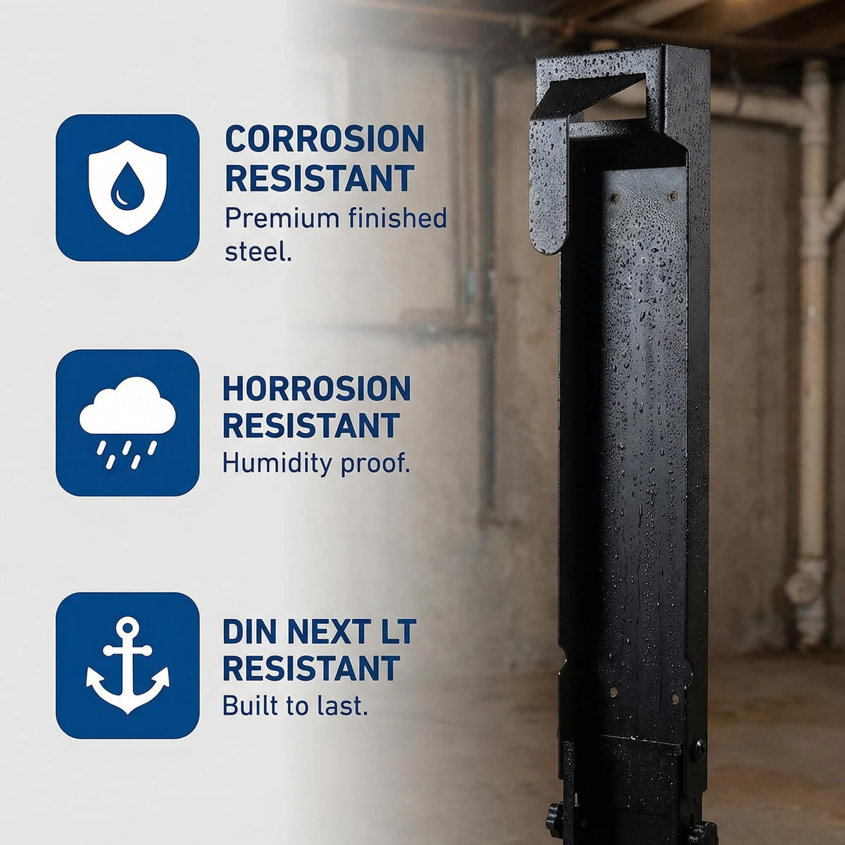 BEUTFQL rust-proof black coating resists wear in all conditions.