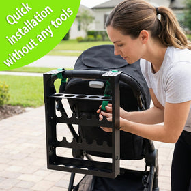 BEUTFQL Universal attachment fits most single and double strollers.