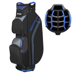 Beutyal cart golf bag with 15-way divider top keeps clubs organized on the course