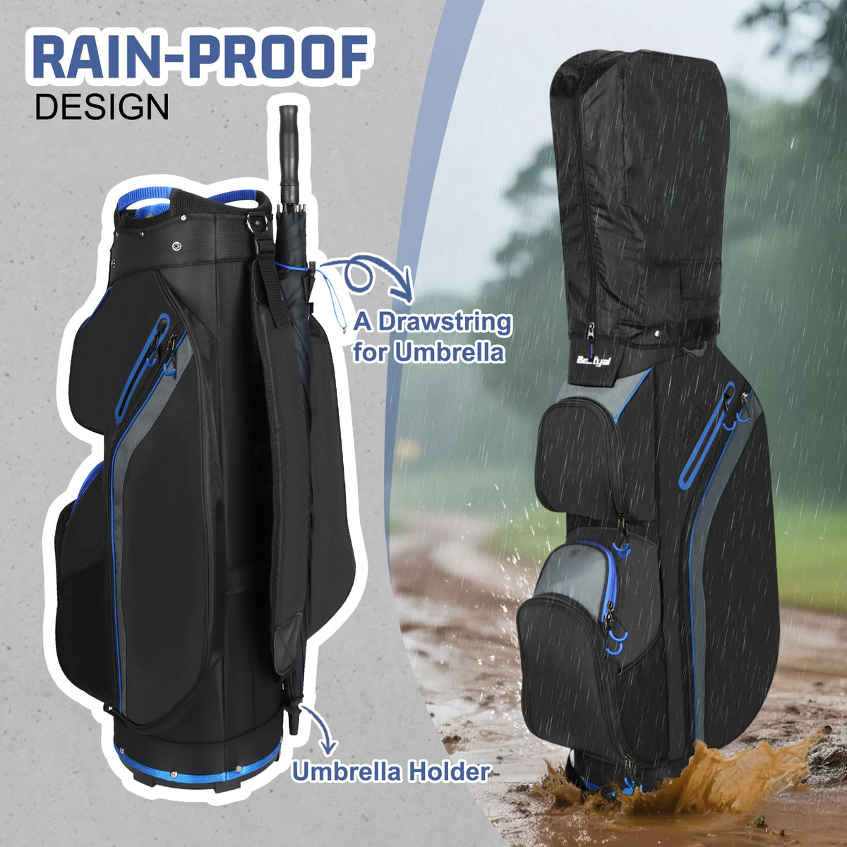 Beutyal cart golf bag 9-pocket storage organizes accessories and gear