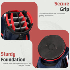 Beutyal cart golf bag with 9 pockets for accessories, apparel, and valuables.