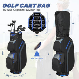 Beutyal cart golf bag durable fabric for lasting weather resistance on the course
