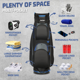 Beutyal cart golf bag insulated cooler pocket keeps drinks cold during rounds