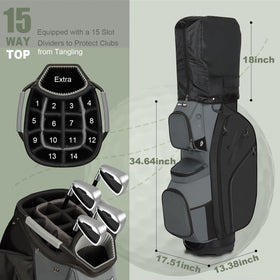 Beutyal Cart Golf Bag insulated cooler pocket keeps drinks cold during rounds.