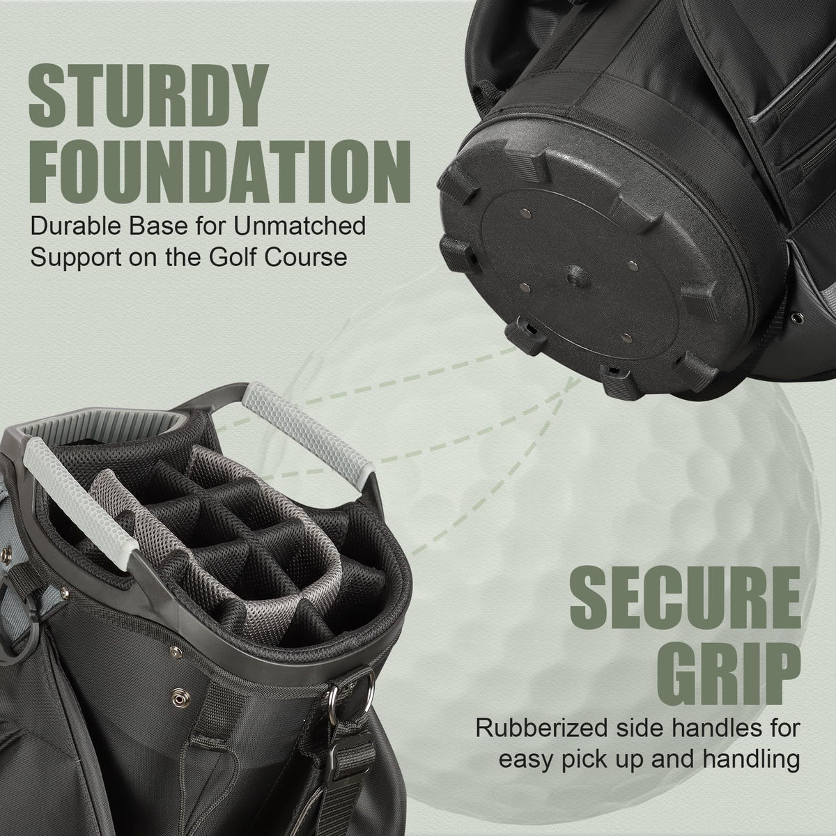 Beutyal Cart Golf Bag multiple pockets organize gear and essentials.
