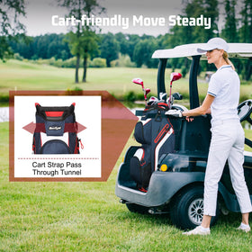 Beutyal cart golf bag padded shoulder strap offers comfortable carrying.