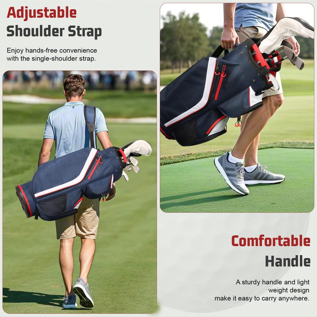 Beutyal cart golf bag rain cover protects clubs from sun and rain.