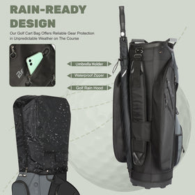 Beutyal Cart Golf Bag sturdy base provides stable support on uneven ground.