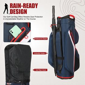 Beutyal cart golf bag sturdy base stabilizes on the ground.