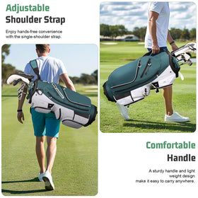 Beutyal bag features 14 dividers plus 1 putter slot for access.