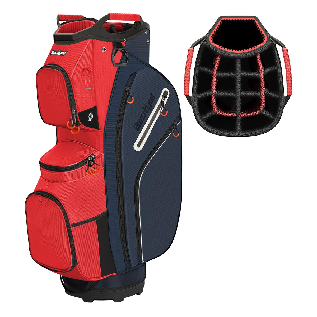 Beutyal Golf Cart Bag with 15-way divider for organized access on the course