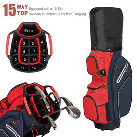 Beutyal Golf Cart Bag with insulated cooler pocket keeps drinks cold between holes