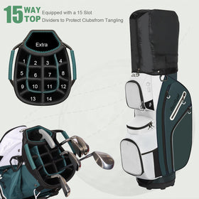 Beutyal lightweight cart bag offers sturdy support and smooth handling on the course.