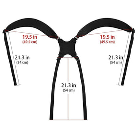 Big Teeth adjustable strap length fits golfers of all heights and builds.