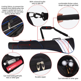 BIG TEETH carry bag pockets visible for balls tees and divot tools