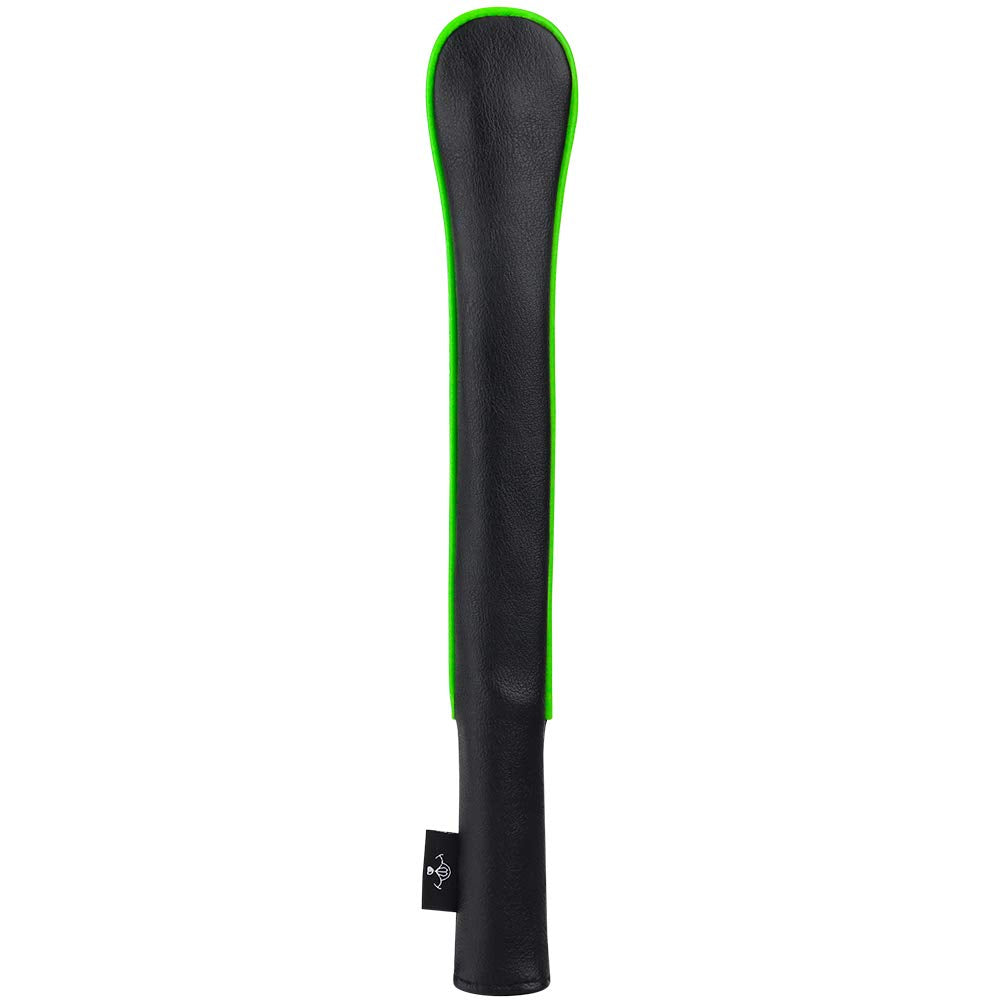 Close up of the black exterior and sturdy stitching for long lasting protection.