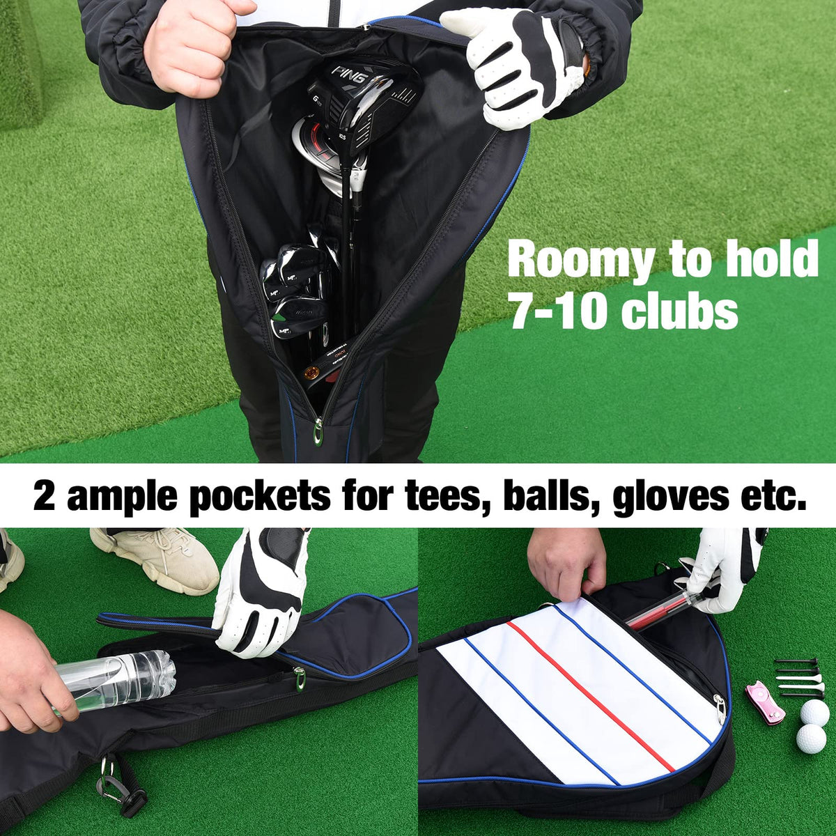 BIG TEETH bag with padded shoulder strap close-up on comfort and weight