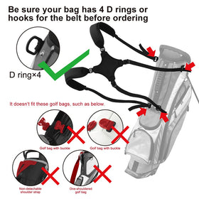 BIG TEETH golf bag strap adjustable length fits different players.