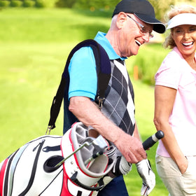 BIG TEETH blue replacement strap simplifies replacing a worn golf bag strap.
