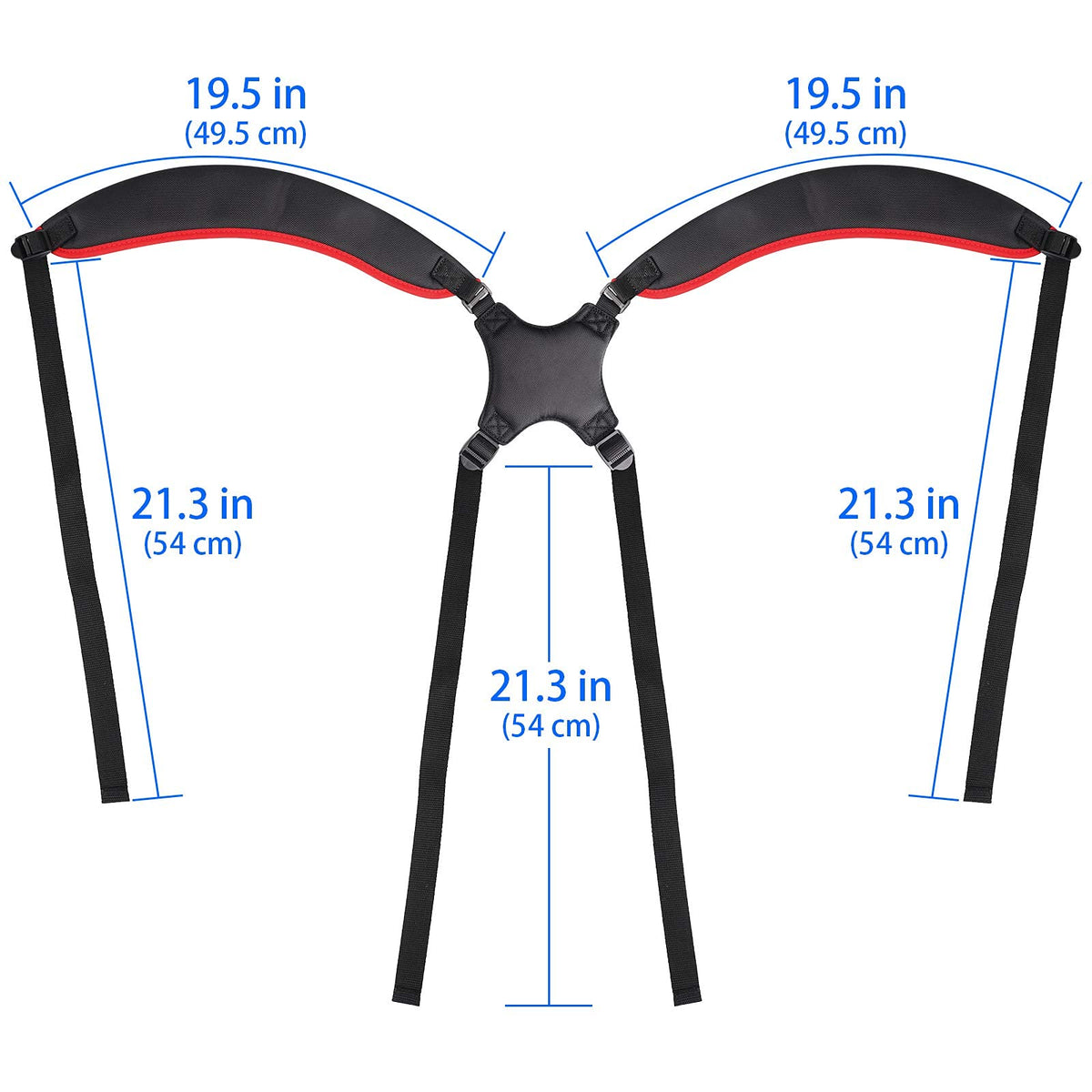 BIG TEETH golf bag strap with four D rings for reliable compatibility.