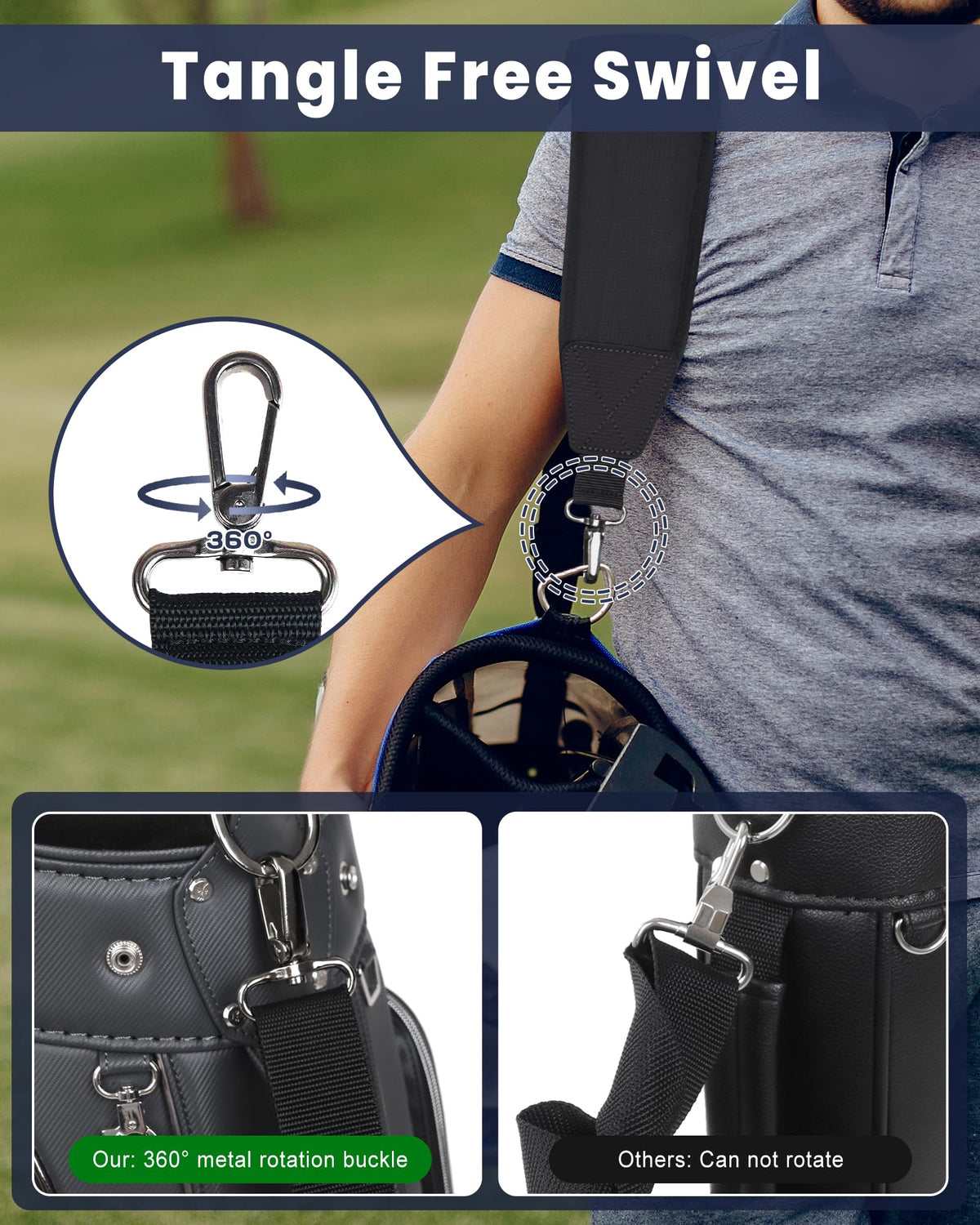 BIG TEETH quick-release clips securely attach the bag.