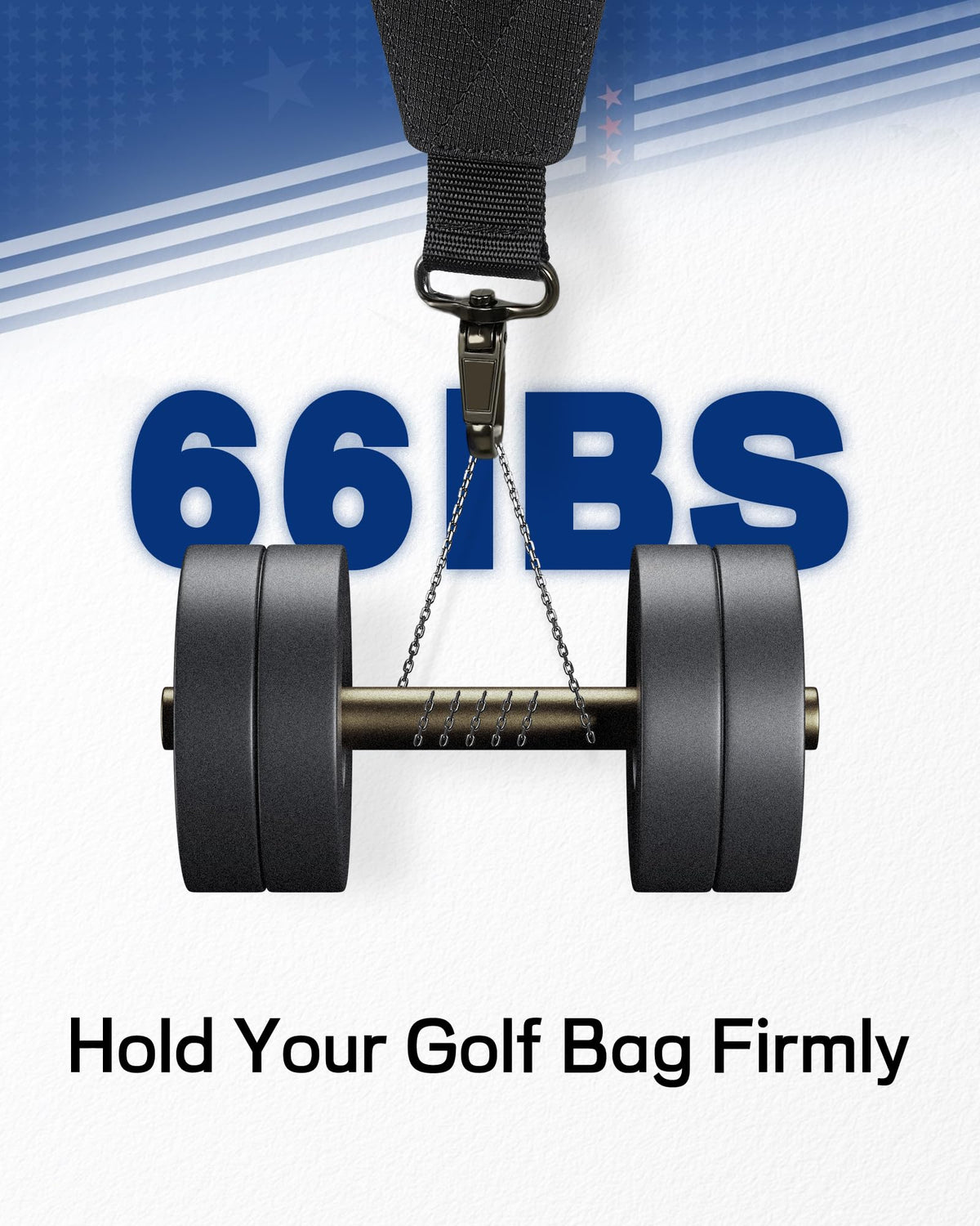 BIG TEETH golf bag strap used for travel or daily carry.