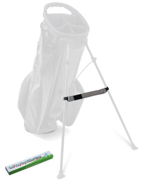 Big Teeth golf leg leather strap installation stabilizes the bag on uneven terrain