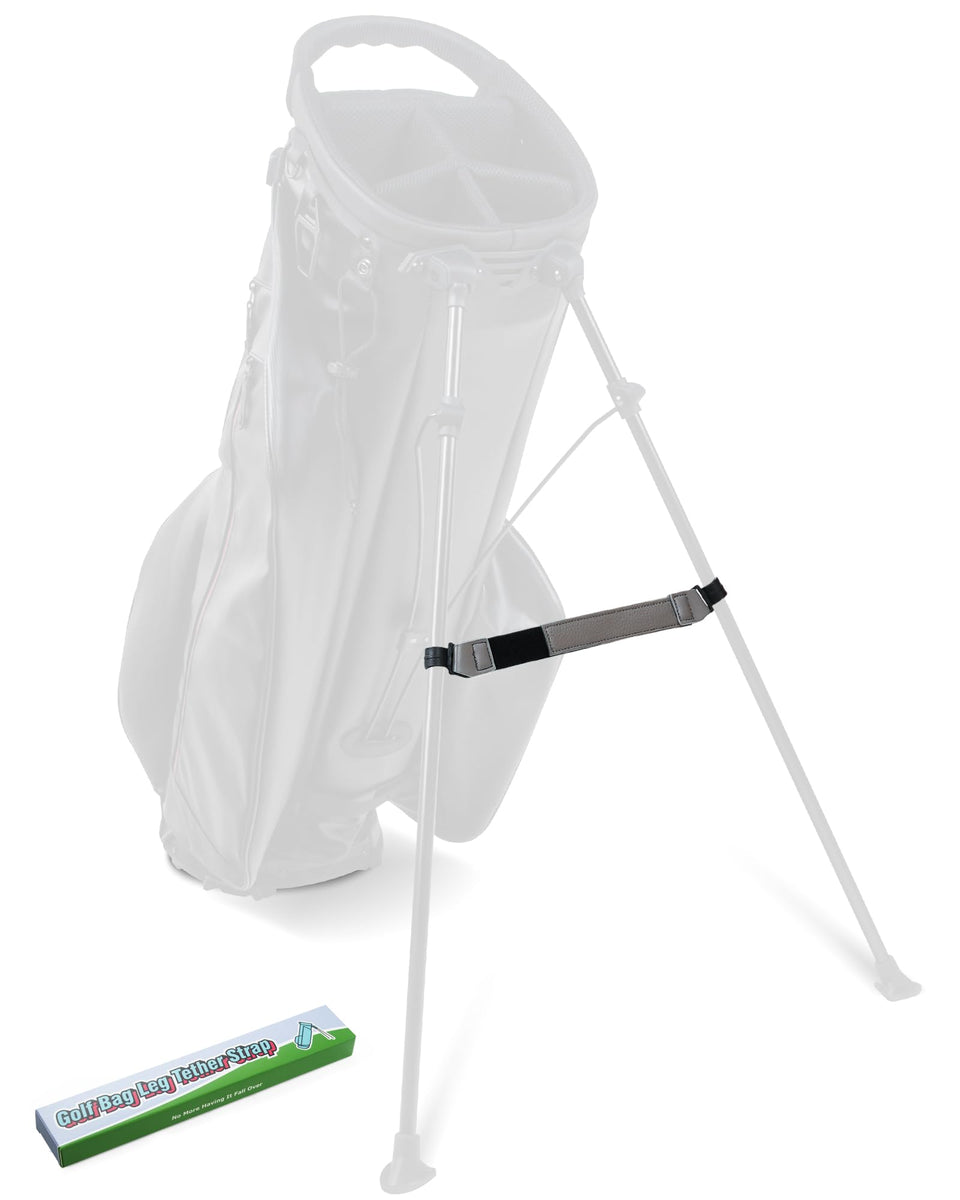 Big Teeth golf leg leather strap installation stabilizes the bag on uneven terrain