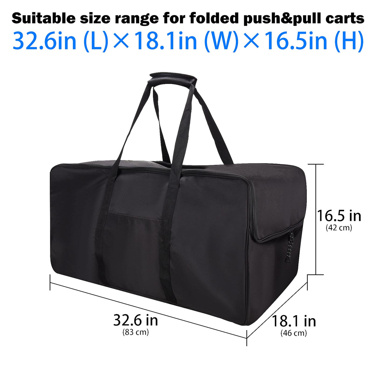 BIG TEETH Golf Push Cart Bag offers extra-large capacity for gear and accessories.