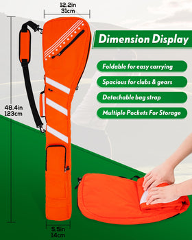 Bright multi-color Big Teeth Golf Sunday Bag with comfortable padded strap.