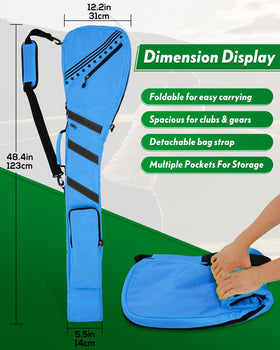 Big Teeth Golf Sunday Bag holds 7-10 clubs with easy organization