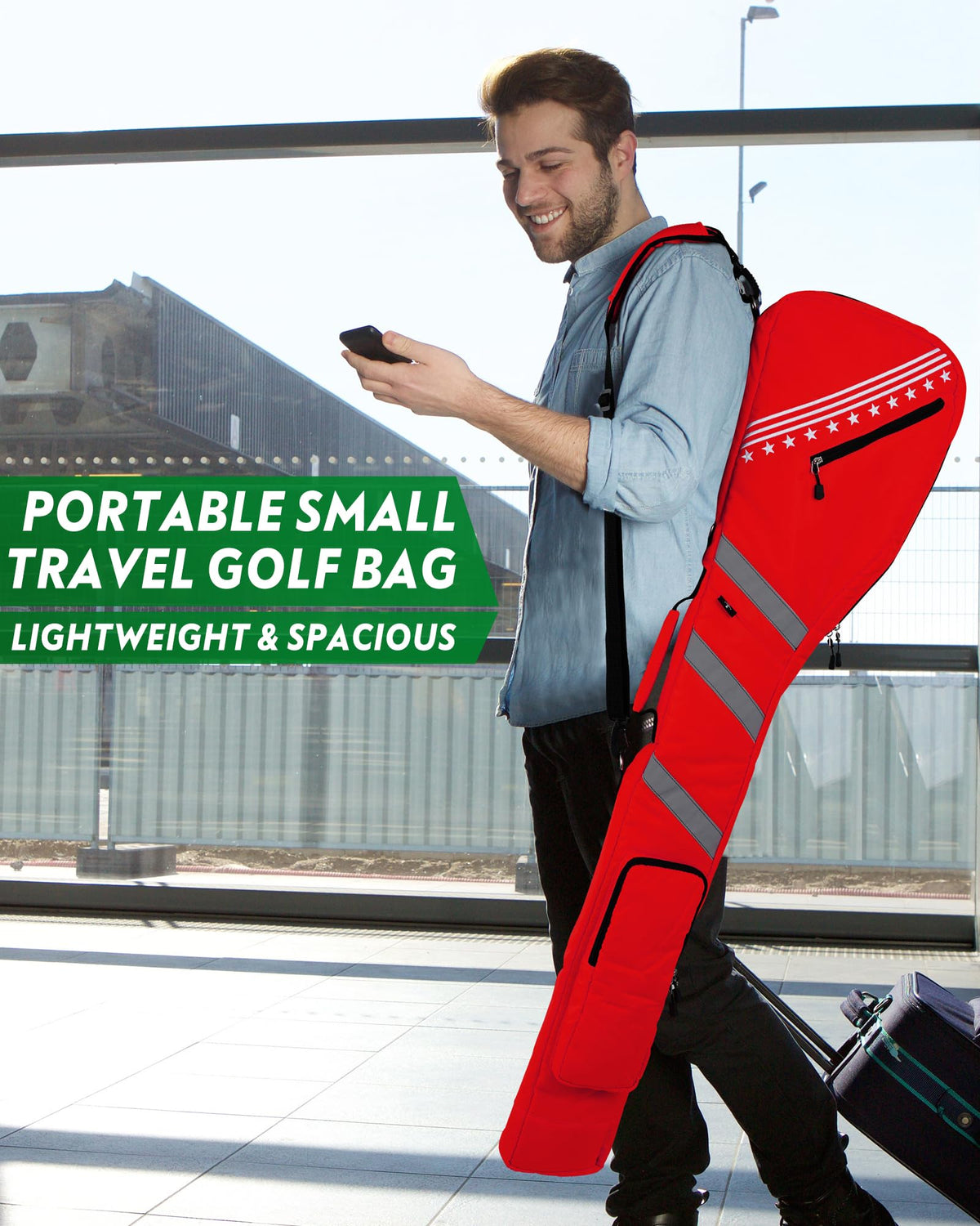 Big Teeth Sunday Bag in-use on the driving range with a few clubs