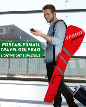 Big Teeth Sunday Bag in-use on the driving range with a few clubs