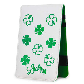 BIG TEETH scorecard holder with lucky clover design boosts on-course luck