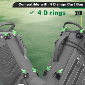 BIG TEETH adjustable length strap fits different players and bag sizes.