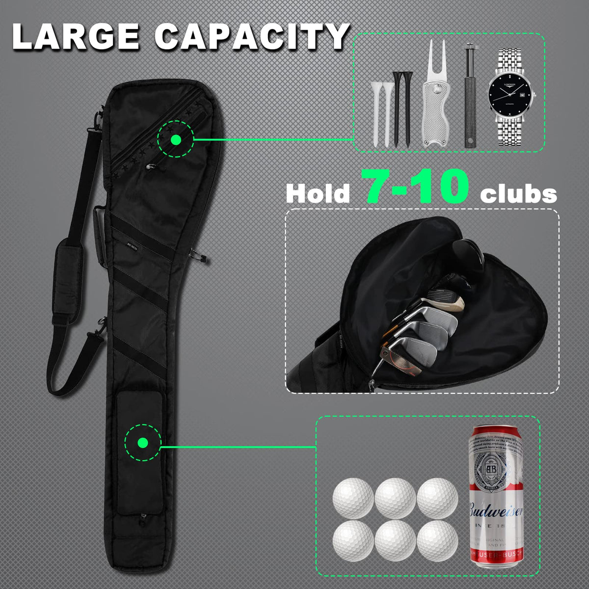 Big Teeth Sunday Bag waterproof fabric offers weather-ready durability.