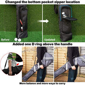 BIG TEETH Sunday Carry Bag main compartment fits 7–10 clubs securely on the go.
