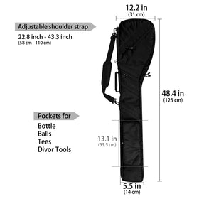 BIG TEETH Sunday Carry Bag travel-ready in luggage or car trunk for golf trips.