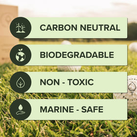 Biodegradable Golf Balls in sustainable packaging for eco-conscious gifting.