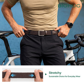 BIOHUG belt worn with jeans for a casual yet polished look