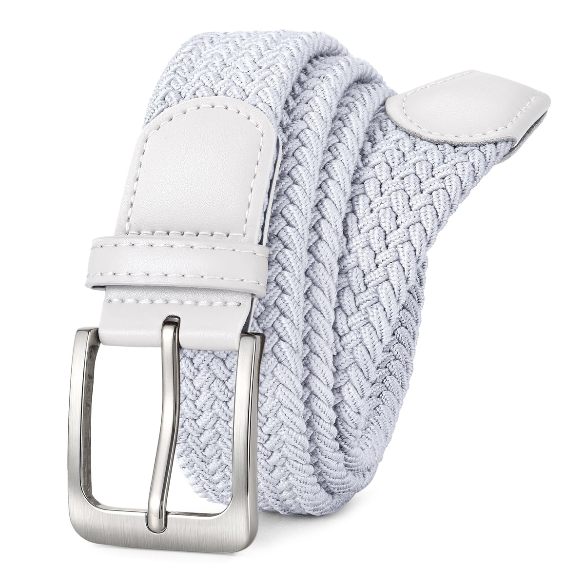 BIOHUG elastic braided belt front panel showcases eco-friendly design for daily wear.