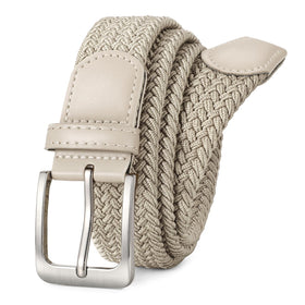 BIOHUG elastic braided belt front view highlights durable, eco-friendly recycled fabric.