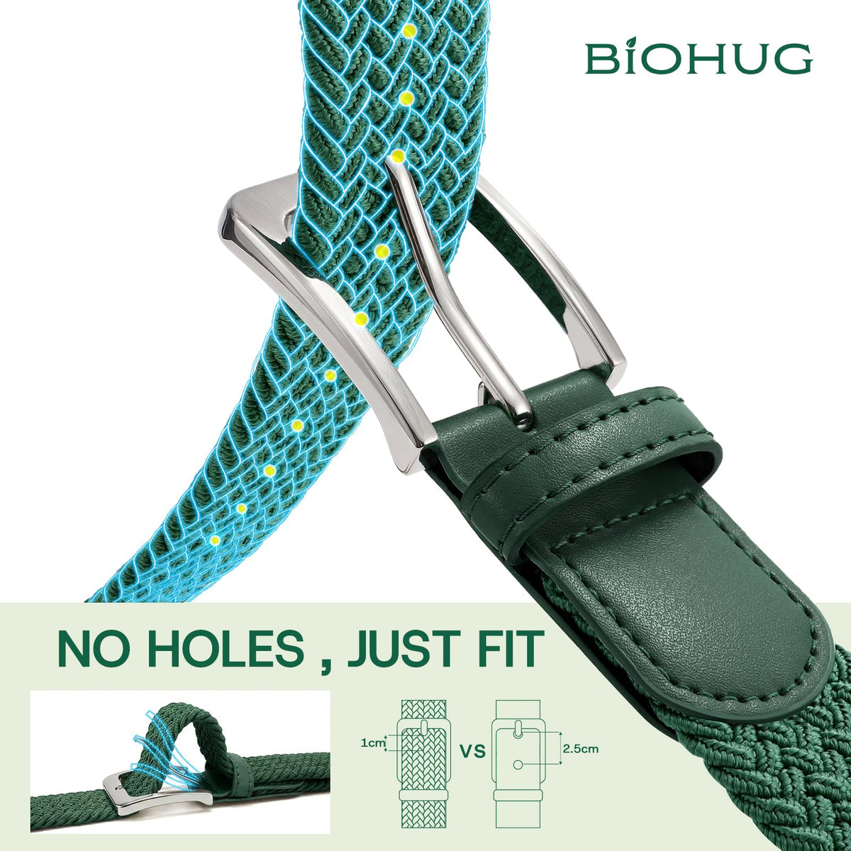 BIOHUG versatile belt for jeans, golf, and casual outfits.