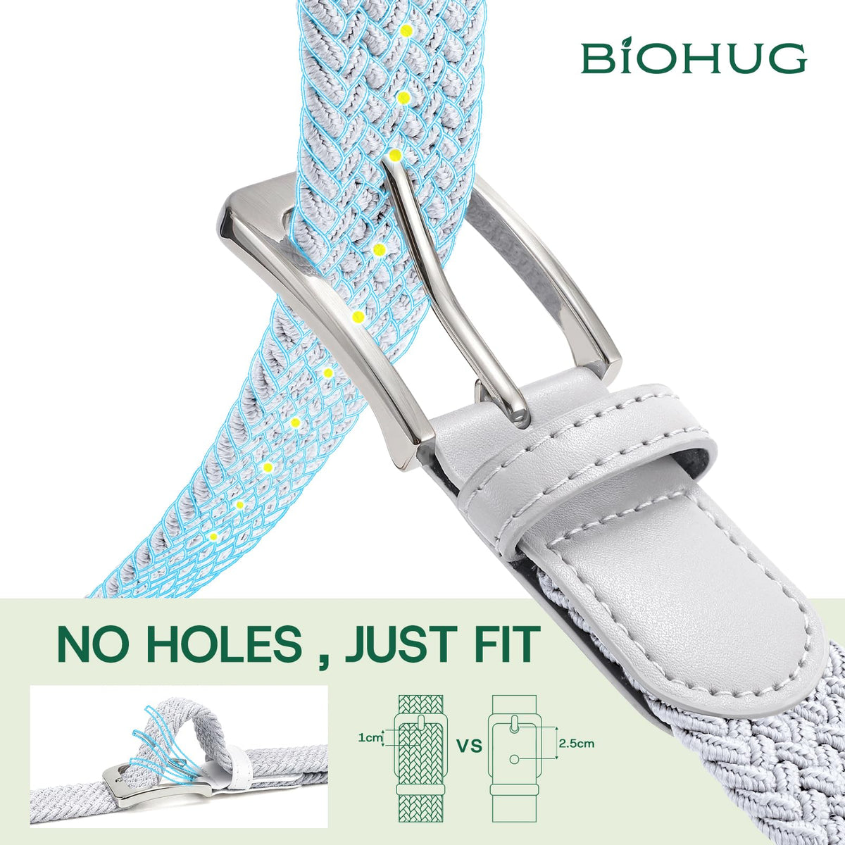 BIOHUG versatile woven belt pairs with jeans, casual wear, or golf outfits.