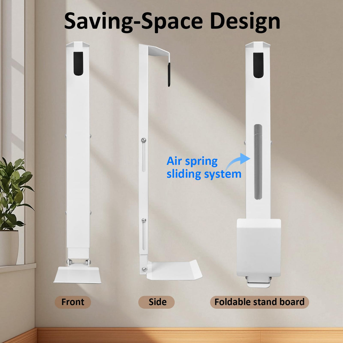 Biondolia air spring sliding system closeup shows smooth bag movement.