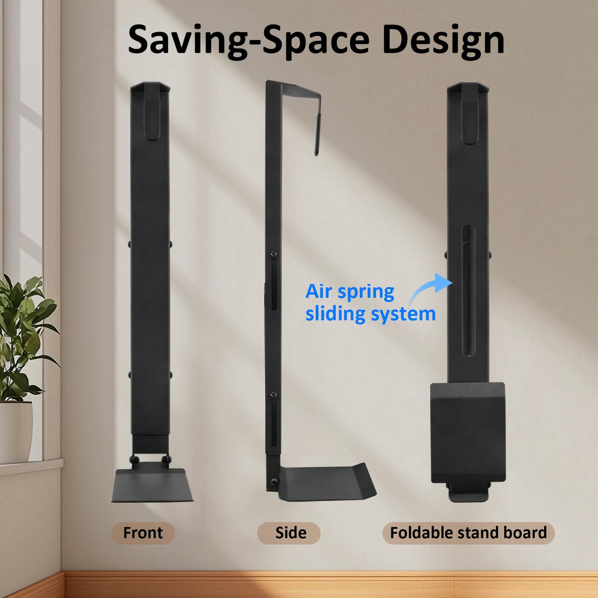 Biondolia air spring system offers smooth up-down access for quick bag retrieval.