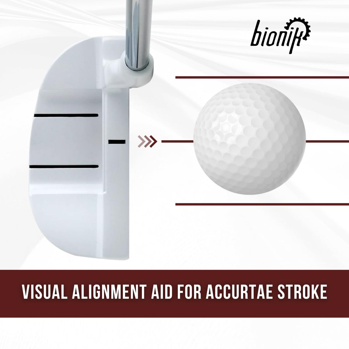 Bionik 105 Nano White top sightline shows easy aiming for confident putts