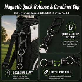 Biozzy magnetic quick-release keeps the brush handy on carts.